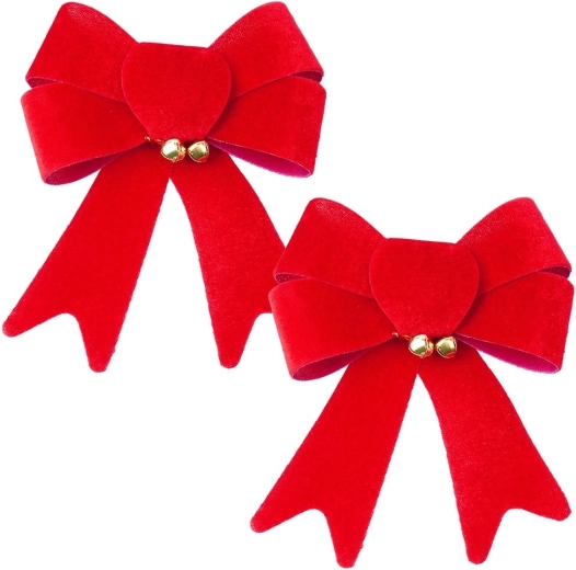 Fundă de catifea pentru Crăciun, 13 × 16 cm, 2 buc.