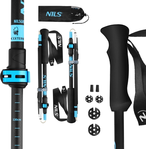 Bețe de trekking NILS TK8604 pliabile aluminiu 7075