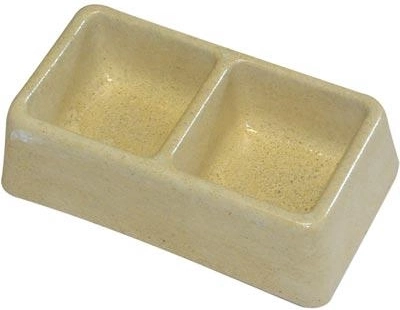 Bol dublu din beton pentru rozătoare – mic, 165 × 90 × 50 mm