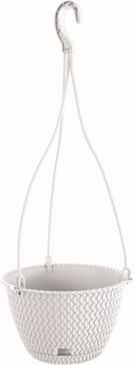 Ghiveci suspendat Splofy Round W 27 cm alb
