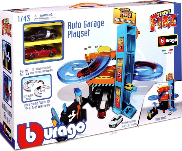 Bburago garaj auto cu coborâre și lift 1:43