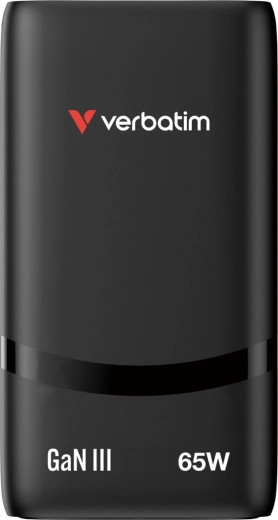 Încărcător Verbatim Fold 'n' Go GaN 65 W, 2× USB‑C (PD 3.0, PPS), negru