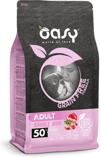 Oasy Grain Free Adult Small/Mini carne de porc 2,5 kg