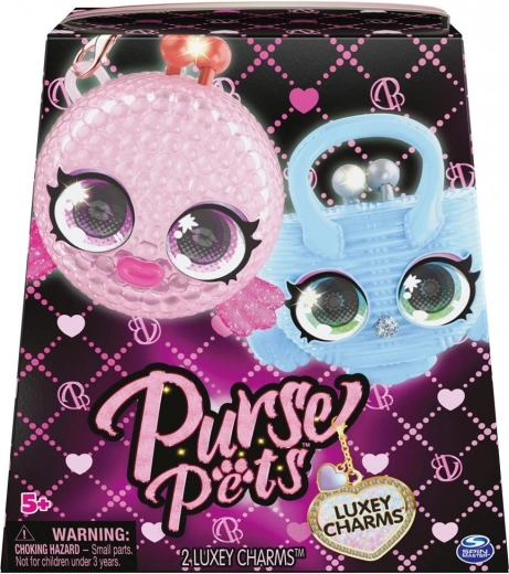 Purse Pets brelocuri pentru geantă 2-pack – talismane animale de lux cu ochi mobili