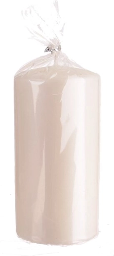 Lumânare cilindrică auriu roz lucioasă 14 cm
