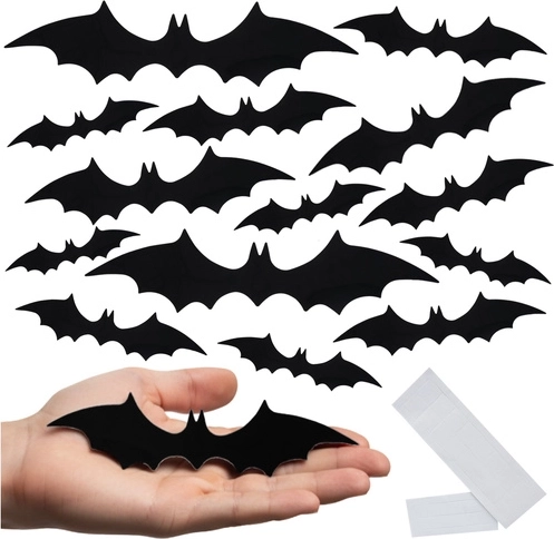 Ruhhy autocolante 3D cu lilieci pentru Halloween 56 buc.