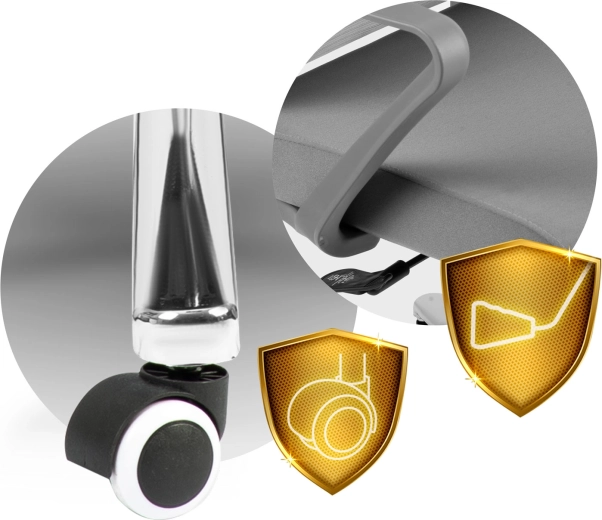 Bază stabilă și roți silențioase