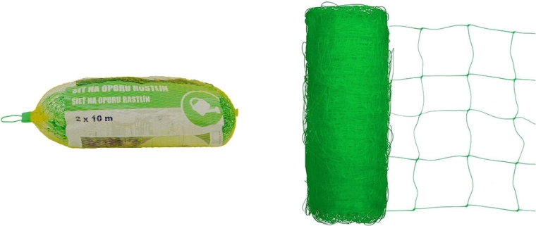 Plasă de susținere pentru plante 2 × 10 m, ochiuri 17 × 17 cm