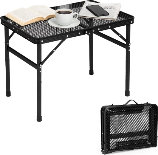 Măsuță de camping pliabilă MultiGarden 60 × 40 cm, neagră