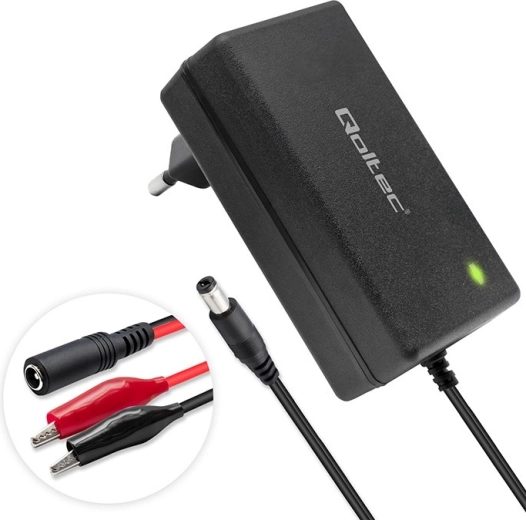 Încărcător pentru acumulatori AGM/GEL/STD 12 V, 2 A, 24 W cu conector 5.5 × 2.1 mm, cablu 1.8 m