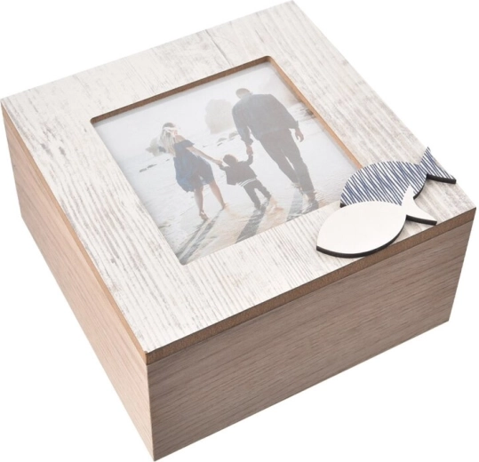 Cutie din lemn pentru fotografii Beach 15 × 15 × 7,5 cm