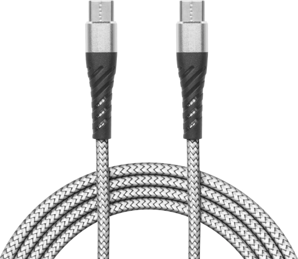 Cablu de date USB-C la USB-C, alb, 2 m