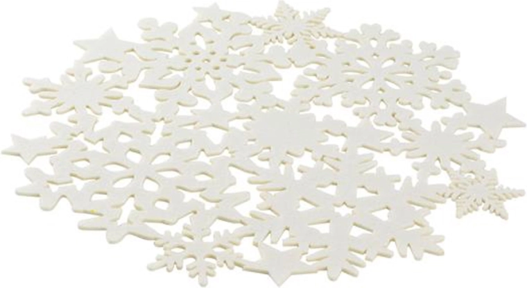 Suport de masă rotund din fetru TORO 38 cm alb