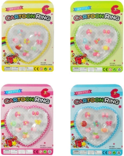 Set de inele colorate ajustabile pentru fete – 8 buc