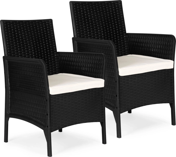 Set de 2 fotolii de grădină cu perne, negru – MultiGarden