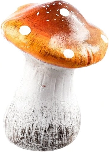Decorațiune ceramică ciupercă amanită portocalie 8 cm