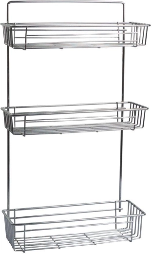 Etajeră de baie cu trei niveluri 28 × 14,5 × 55 cm crom