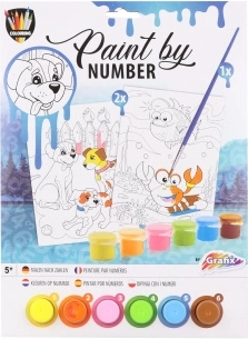 Pictură pe numere – câini la mare, set de 2 imagini