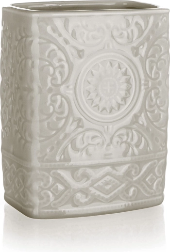 Pahar ceramic pentru periuțe de dinți gri-bej