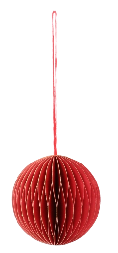 Set de ornamente de Crăciun din hârtie roșie, 7 cm (4 buc.)