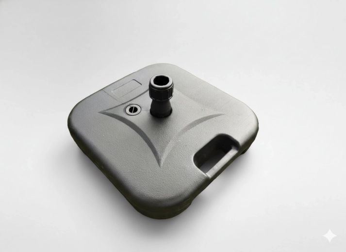 Bază pentru umbrelă de grădină umplută cu apă 19 l, 44 × 44 × 12,5 cm, neagră