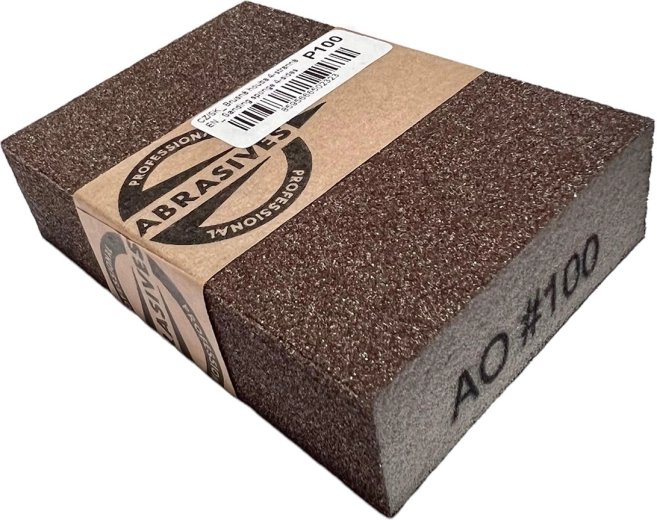 Burete abraziv 4 fețe 100 × 70 × 25 mm, granulație 60