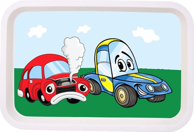 Tavă Toya din polipropilenă cu motiv auto 30,5 × 21 cm