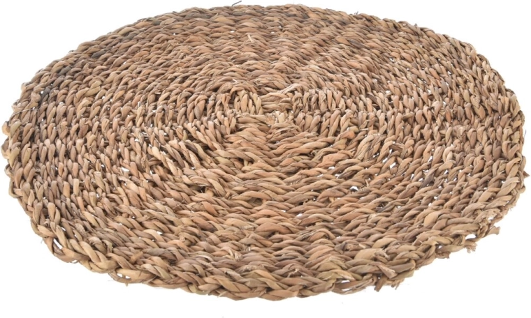 Suport de masă rotund bej din iarbă de mare 37 cm