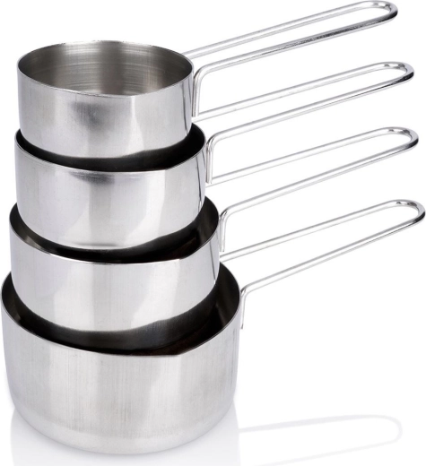 Set de căni gradate din inox pentru bucătărie, 4 bucăți