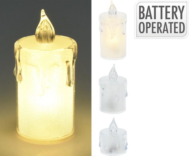 Set de lumânări LED tip pastilă – 3 bucăți, alb