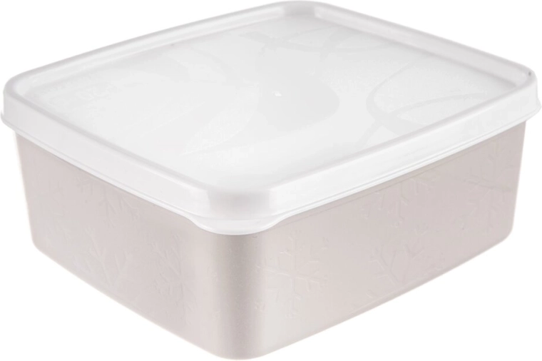 Recipient bej Orion pentru alimente, cu capac, 650 ml