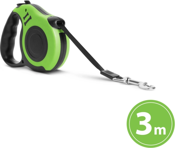 Lesă automată pentru câini, 3 m, verde