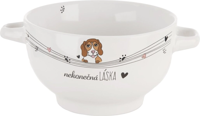Bol ceramic pentru câine IUBIRE INFINITĂ, 14 cm