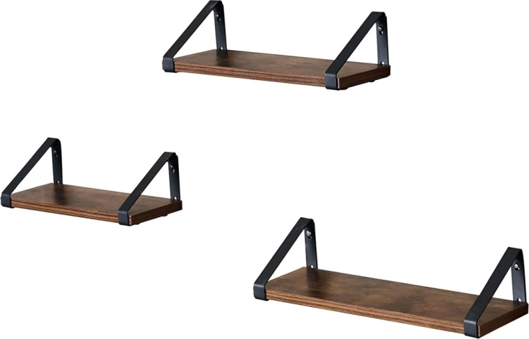 Set de 3 rafturi suspendate din lemn Loft