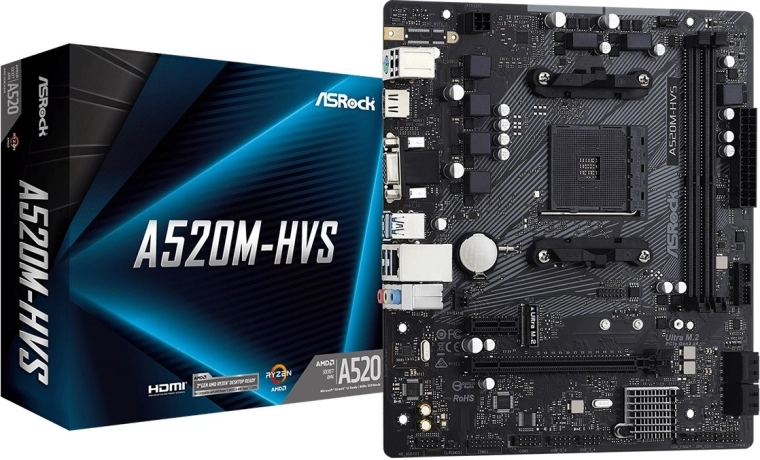 Placă de bază ASRock A520M-HVS (AM4, mATX)