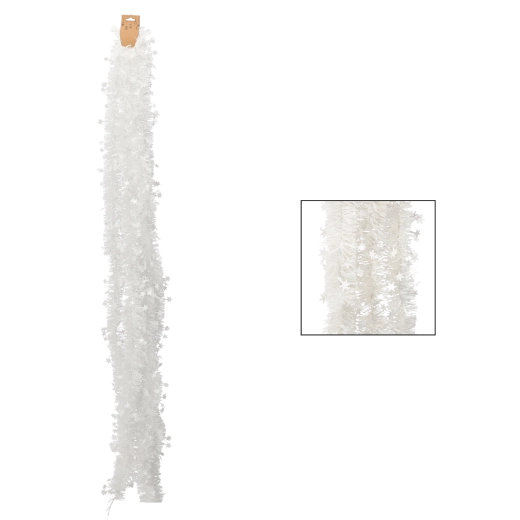 Ghirlandă albă de Crăciun 6 m, diametru 10 cm