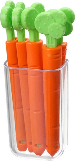 Set de cleme pentru pungi TORO în formă de morcov, cu cutie magnetică (5 buc.)