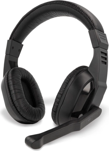 Setty căști cu fir peste cap cu microfon, 150 cm, jack de 3,5 mm, negru