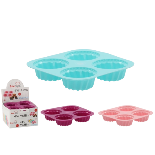 Formă din silicon pentru brioșe, 4 buc.