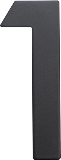 Număr de casă 1, 75 mm, inox, negru mat