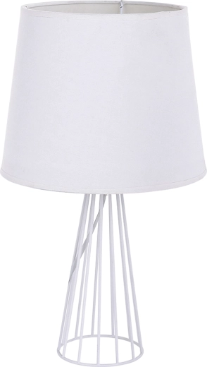 Lampă de masă albă cu bază metalică tip grilaj, 40 cm