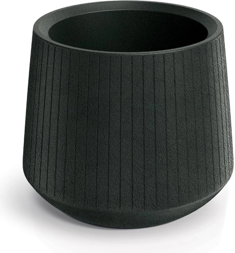 Ghiveci Coro Bowl 48 cm – gri închis, înveliș decorativ din plastic pentru exterior și interior