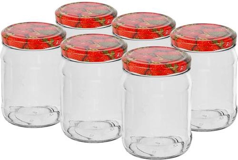 Borcane pentru conservare cu capac 500 ml Twist, set 6 buc