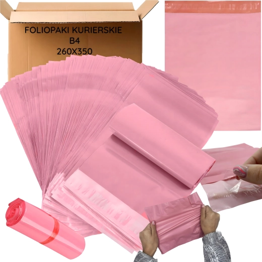 Plicuri roz pentru curierat B4, 260 × 350 mm, 50 buc. – Dimensiune 260 × 350 mm