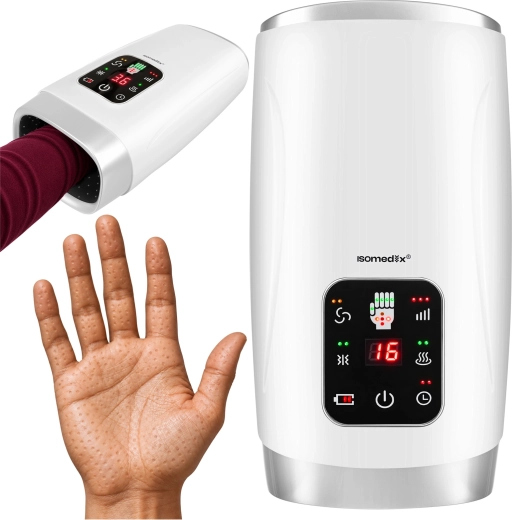 Aparat de masaj wireless pentru mâini Isomedix, cu încălzire și vibrații