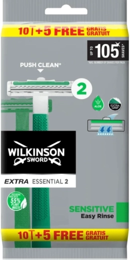 Wilkinson Extra Essential 2 Sensitive aparat de ras de unică folosință 15 buc