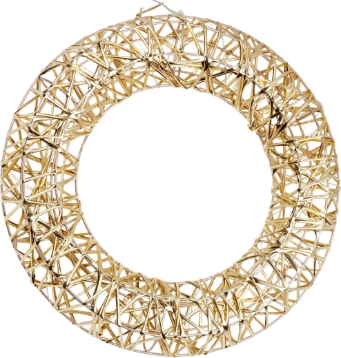 Coroană de Crăciun aurie iluminată, 20 LED-uri, 30 cm