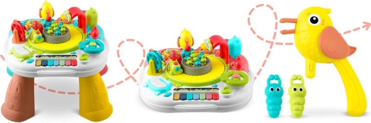 2 în 1: măsuță și tablă educațională