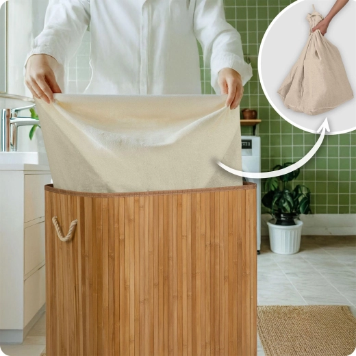 Sac din bumbac detașabil – ridică, leagă și spală