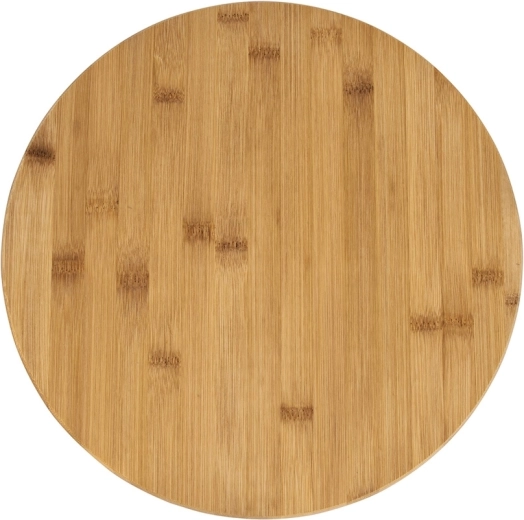Platou rotativ rotund din bambus pentru servire, 32 cm